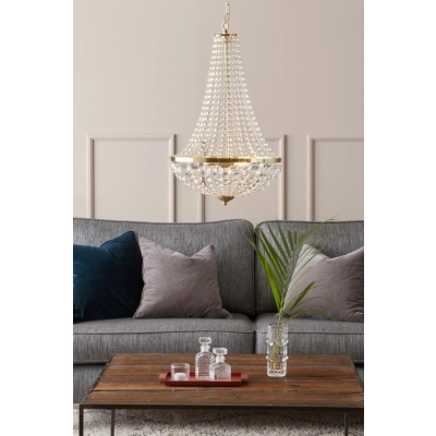 Granso lampa wisząca 2xE14 106119 mosiężna, transparentna