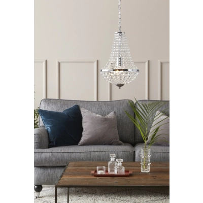 Gränsö lampa wisząca 1xE27 104889 chrom, transparentna