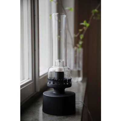 Kandella lampka stołowa 1xE14 108786 czarna, przezroczysta