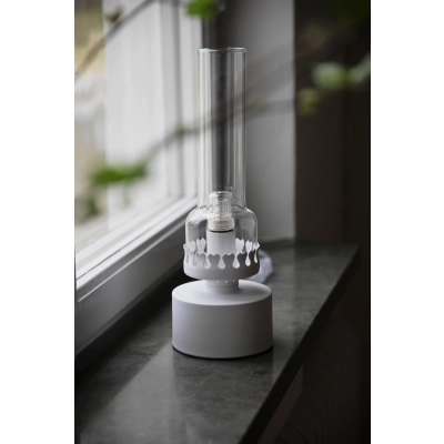 Kandella lampka stołowa 1xE14 108787 biała, przezroczysta