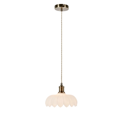 Kurage lampa wisząca 1xE27 108857 antyczny mosiądz, biała Markslojd