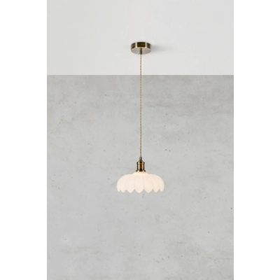 Kurage lampa wisząca 1xE27 108857 antyczny mosiądz, biała