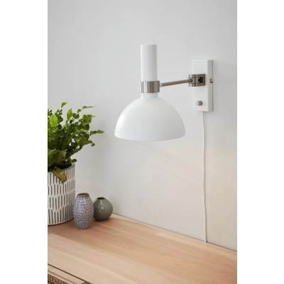 Larry kinkiet 1xE27 107499 stalowy, biały