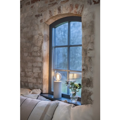 Legna lampka stołowa 1xE27 108755 szara