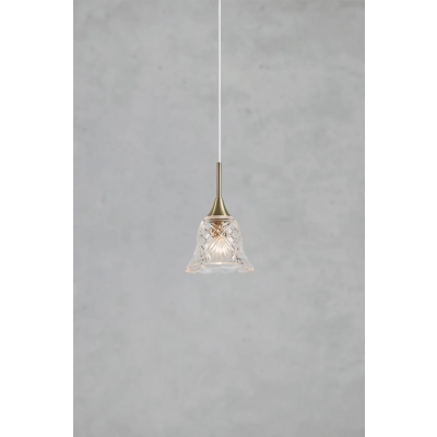 Luna lampa wisząca 1xE14 109011 przezroczysta, antyczny mosiądz
