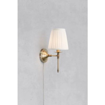 Manor kinkiet 1xE14 108968 biały, antyczny mosiądz