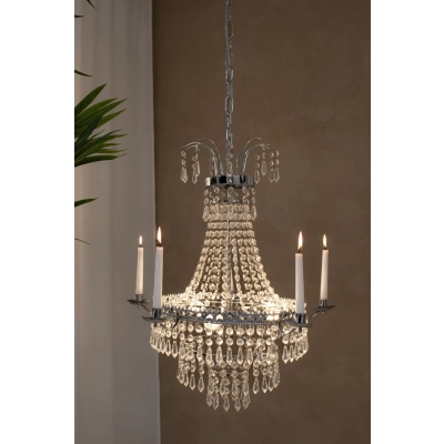 Marielund lampa wisząca 3xE14 105156 chrom, transparentna