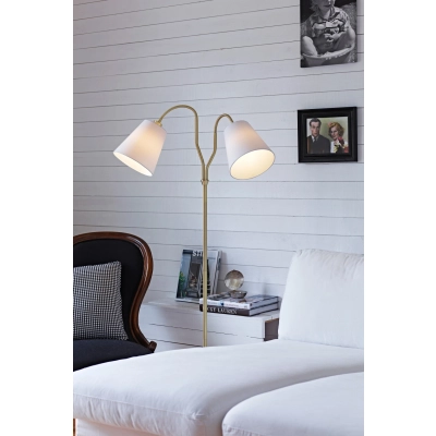 Modena lampa podłogowa 2xE27 105274 mosiężna, biała