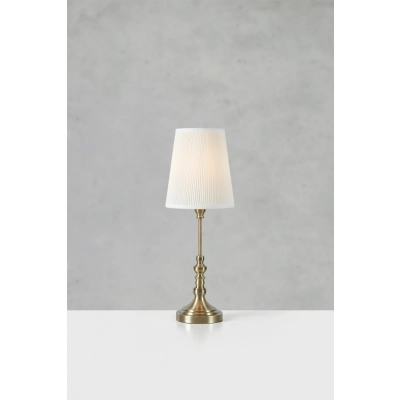 Noble lampka stołowa 1xE27 108970 biała, antyczny mosiądz