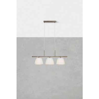 Oxford lampa wisząca 3xE14 108975 biała, antyczny mosiądz