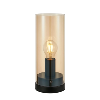 Post lampka stołowa 1xE27 108735 czarna, bursztynowa Markslojd