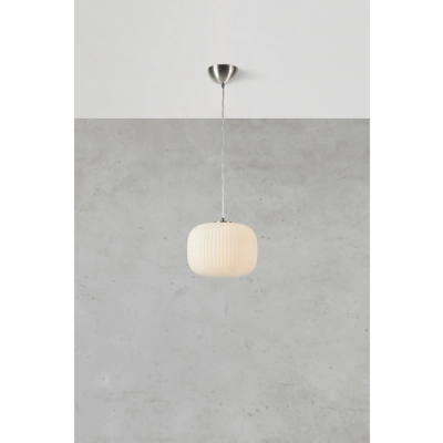 Sober lampa wisząca 1xE27 109008 biała, nikiel satynowy