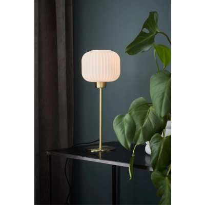 Sober lampka stołowa 1xE14 108120 mosiężna, biała