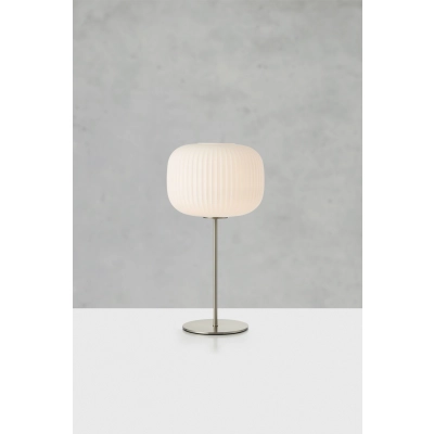 Sober lampka stołowa 1xE27 109007 biała, nikiel satynowy