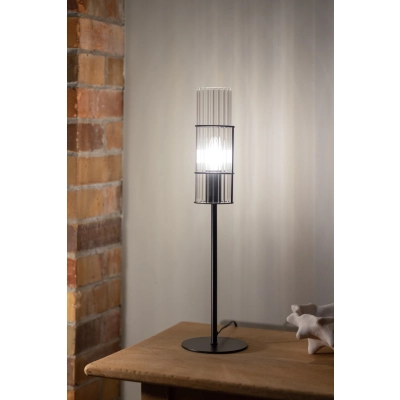 Tubo lampka stołowa 1xE14 108555 czarna, przezroczysta