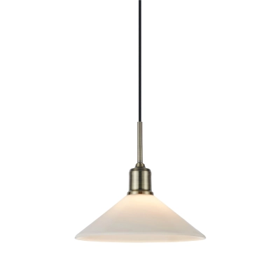 Vela lampa wisząca 1xE27 108867 antyczny mosiądz, biała Markslojd